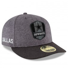 Men's Dallas Cowboys New Era Heather Charcoal/Heather Black 2018 NFL Sideline Road Graphite Low Profile 59FIFTY Fitted Hat 3041394